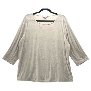 J Jill Cream Velvet Top 2x